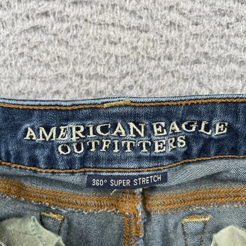 American Eagle Jeans Womens 4 Blue Skinny Kick 360 Super Stretch Denim Flare